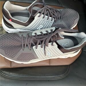 On Running Charcoal and Light Gray Sneakers